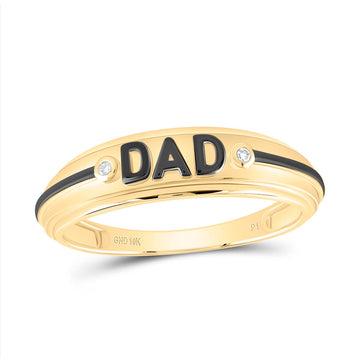 10kt Yellow Gold Mens Round Diamond DAD Band Ring .01 Cttw