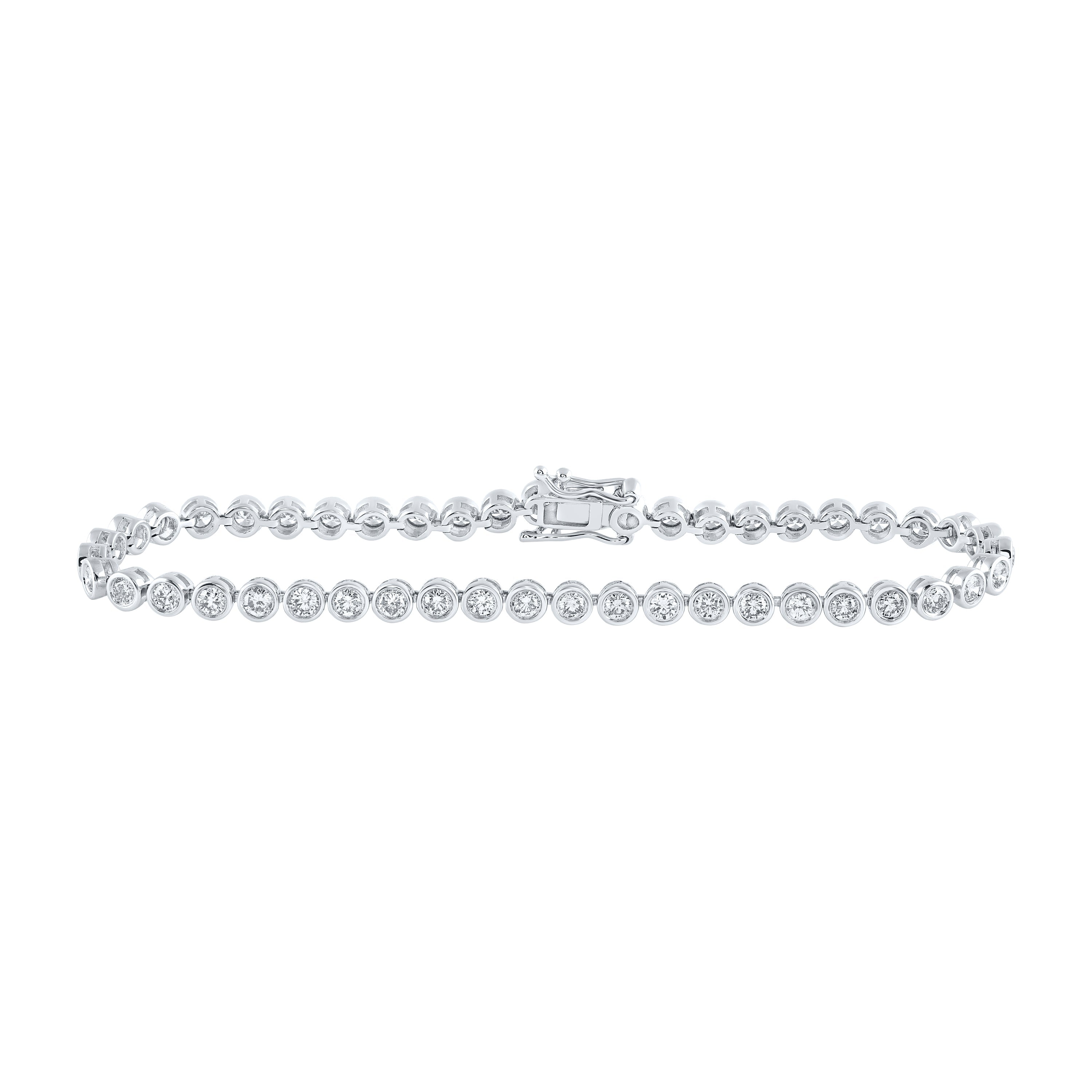 14kt Yellow Gold Womens Round Diamond Tennis Bracelet 2-1/2 Cttw