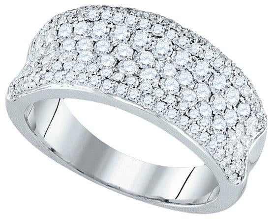 14kt White Gold Womens Round Diamond Anniversary Band Ring 1-1/3 Cttw