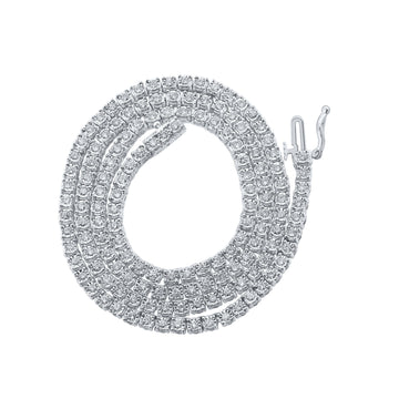 10kt White Gold Mens Round Diamond 18-inch Link Chain Necklace 2-3/4 Cttw