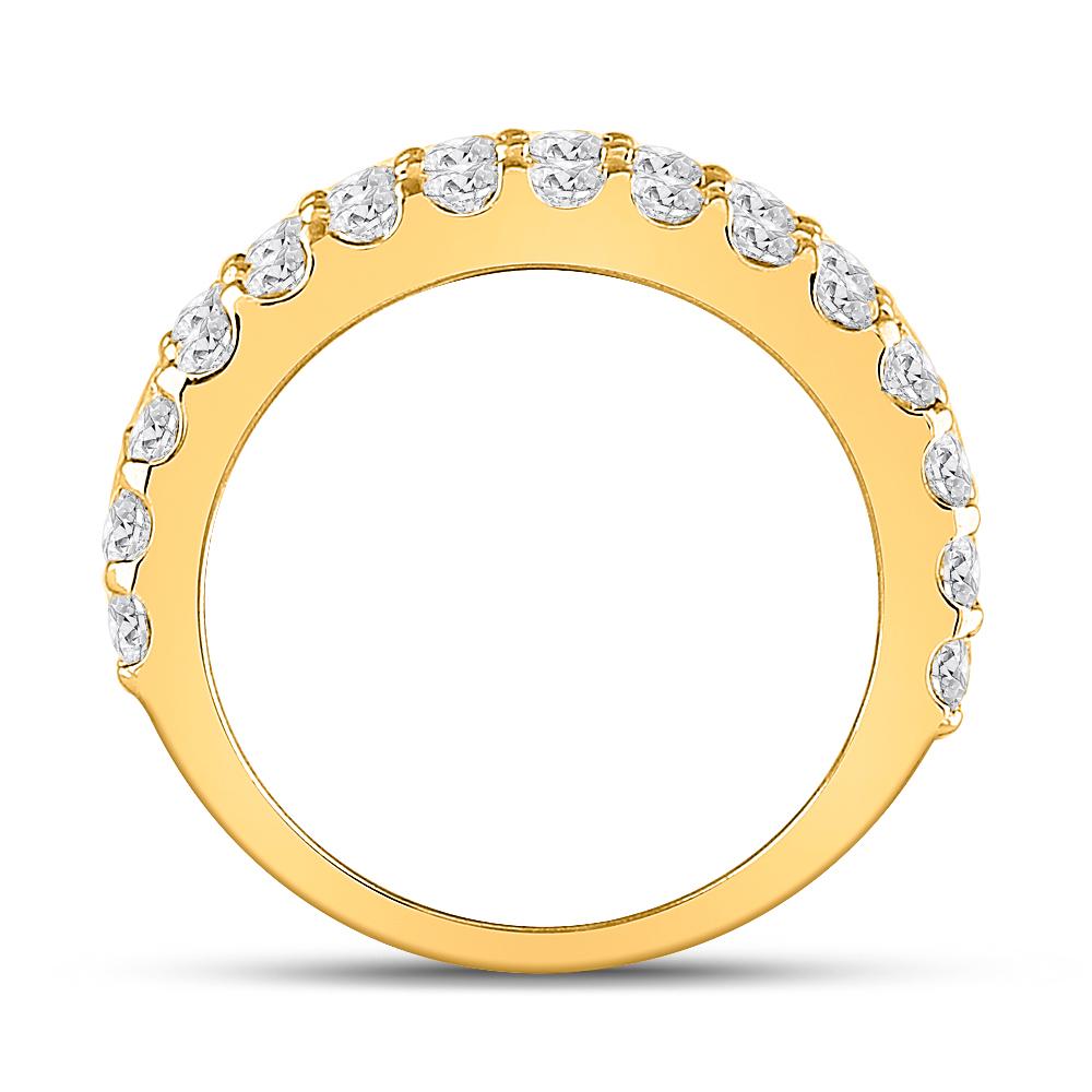 14kt Yellow Gold Womens Baguette Diamond Anniversary Ring 2-5/8 Cttw