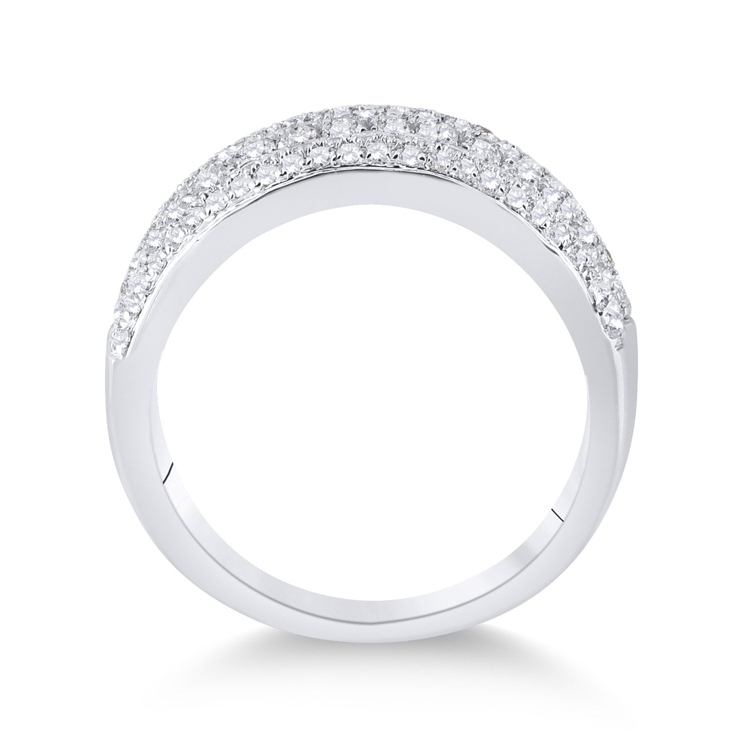 14kt White Gold Womens Round Diamond Anniversary Band Ring 1-1/3 Cttw