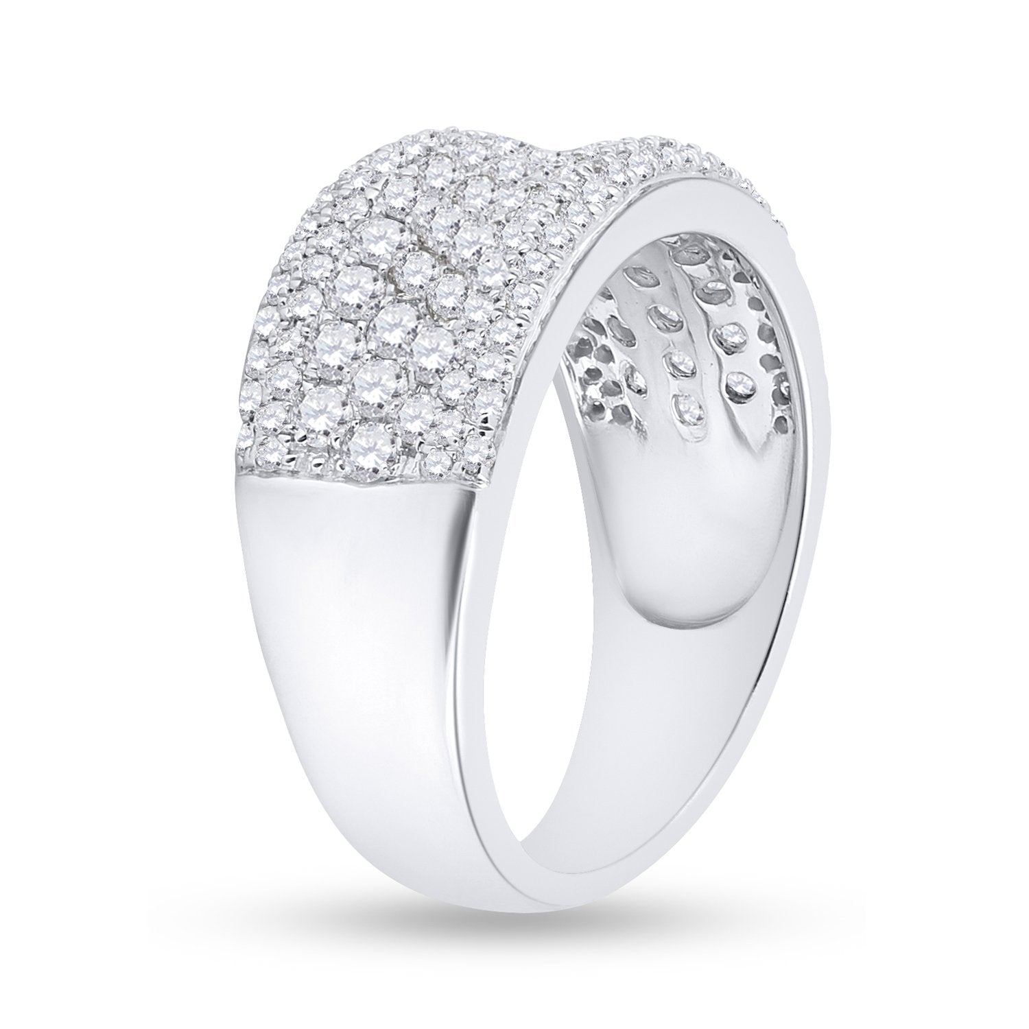 14kt White Gold Womens Round Diamond Anniversary Band Ring 1-1/3 Cttw