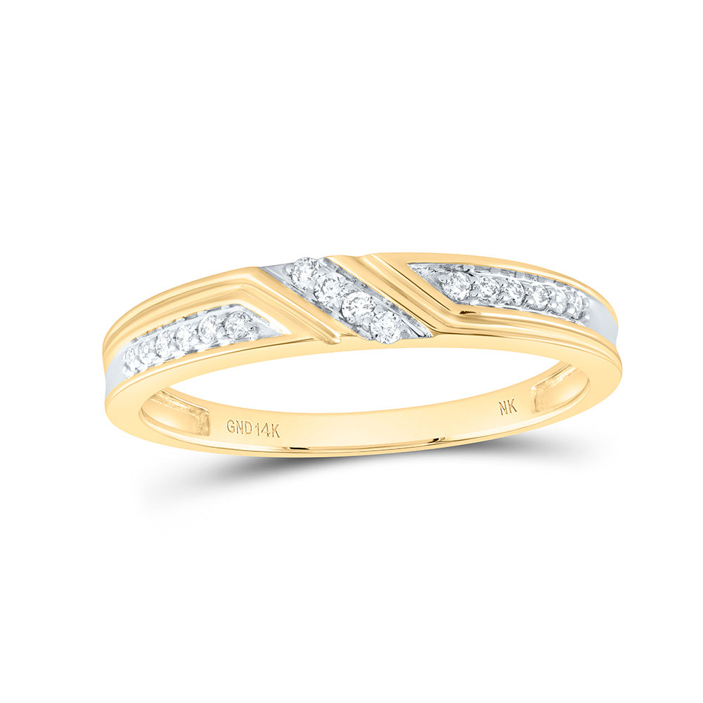 14kt Yellow Gold His Hers Round Diamond Cluster Matching Wedding Set 1/2 Cttw