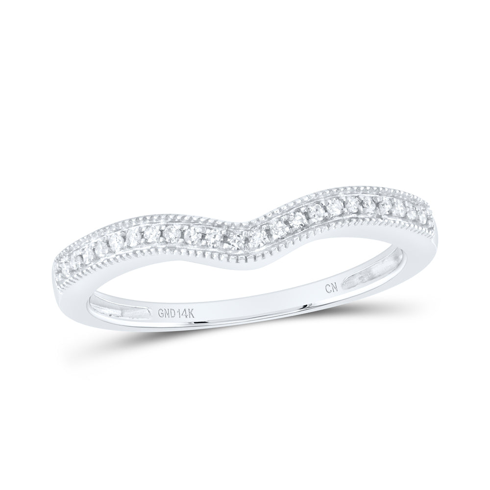 14kt White Gold Womens Round Diamond Enhancer Wedding Band 1/12 Cttw