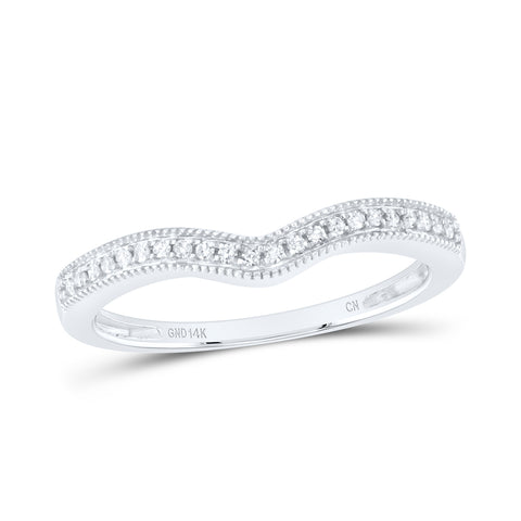 14kt White Gold Womens Round Diamond Enhancer Wedding Band 1/12 Cttw