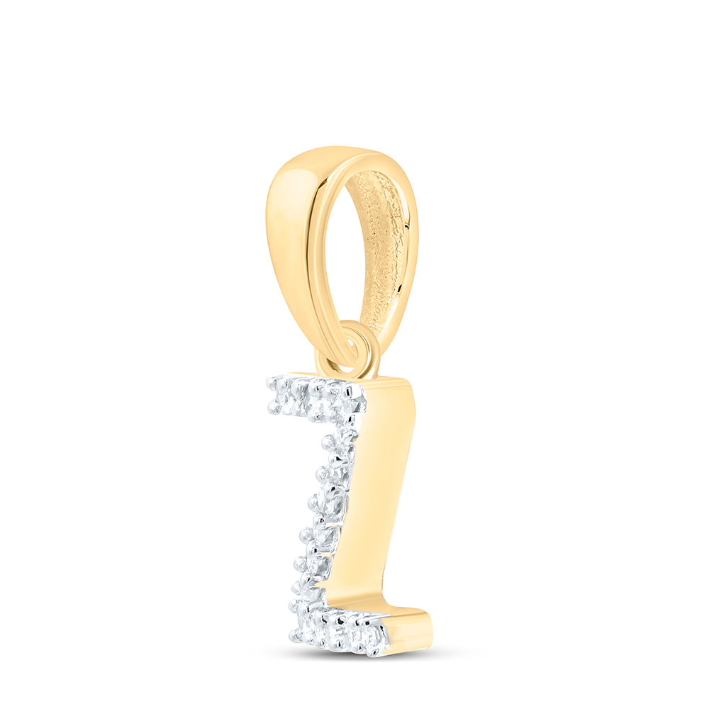 10kt Yellow Gold Womens Round Diamond Z Initial Letter Pendant .03 Cttw