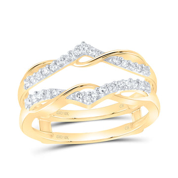 10kt Yellow Gold Womens Round Diamond Solitaire Enhancer Wedding Band 1/4 Cttw