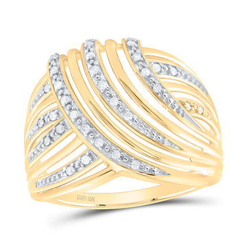 10kt Yellow Gold Womens Round Diamond Fashion Ring 1/10 Cttw