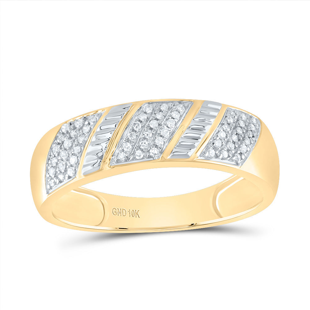 10kt Yellow Gold His Hers Round Diamond Cluster Matching Wedding Set 1/2 Cttw