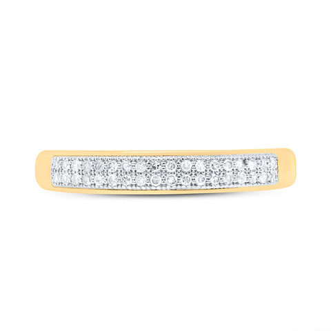10kt Yellow Gold Womens Round Diamond Pave Band Ring 1/10 Cttw