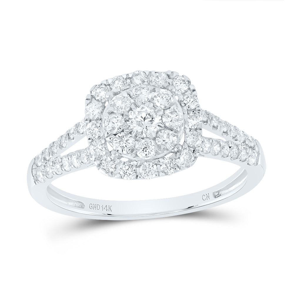 14kt White Gold Round Diamond Solitaire Bridal Wedding Engagement Ring 3/4 Cttw