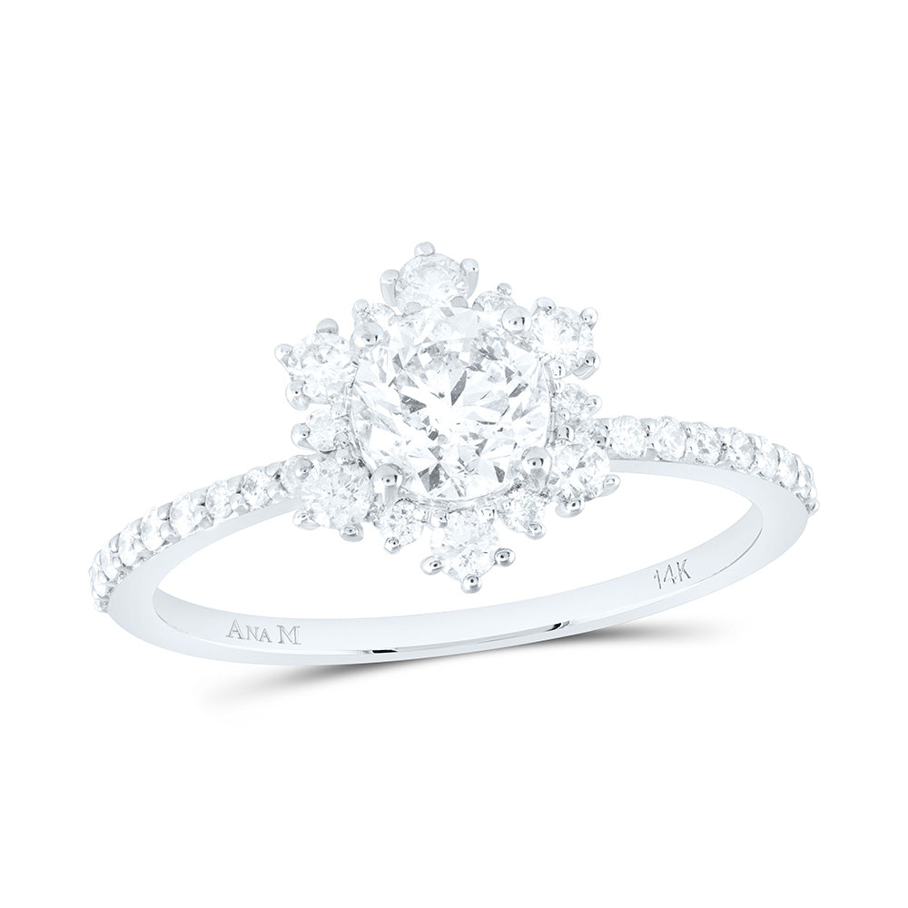 14kt White Gold Round Diamond Solitaire Bridal Wedding Engagement Ring 1 Cttw