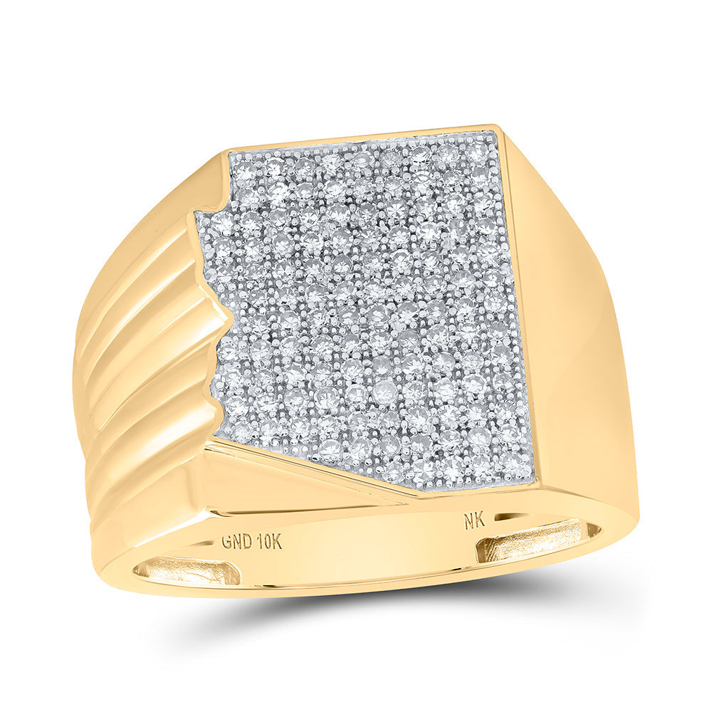 10kt Yellow Gold Mens Round Diamond Arizona State Band Ring 5/8 Cttw