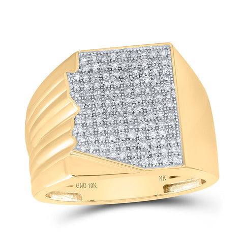 10kt Yellow Gold Mens Round Diamond Arizona State Band Ring 5/8 Cttw