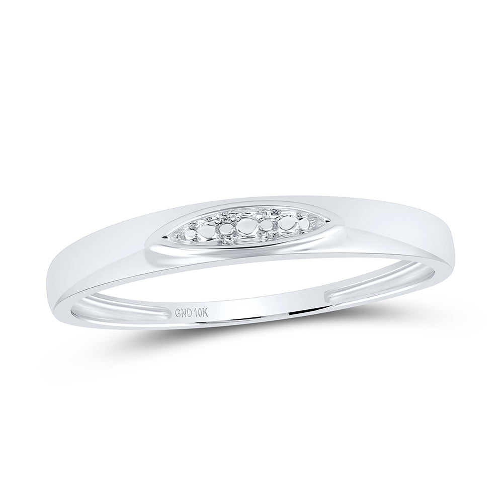 10kt White Gold His Hers Round Diamond Cluster Matching Wedding Set 1/12 Cttw