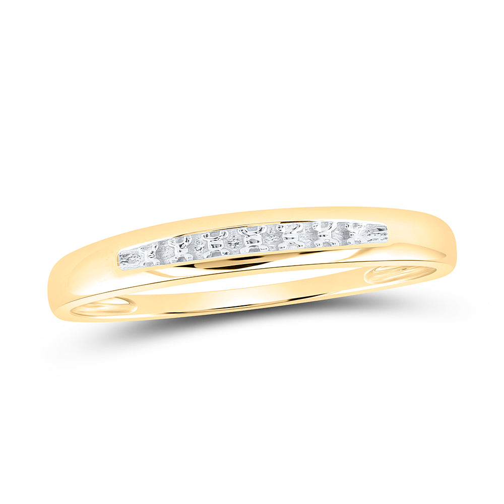 10kt Yellow Gold His Hers Round Diamond Cluster Matching Wedding Set 1/10 Cttw