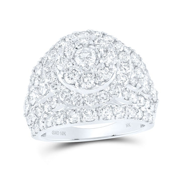 10kt White Gold Round Diamond Cluster Bridal Wedding Engagement Ring 4 Cttw