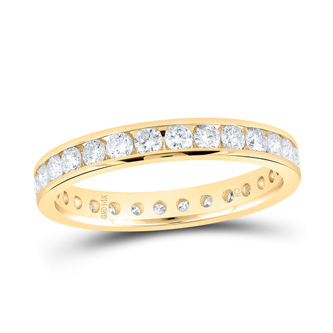 14kt Yellow Gold Womens Round Diamond Eternity Wedding Band 1 Cttw