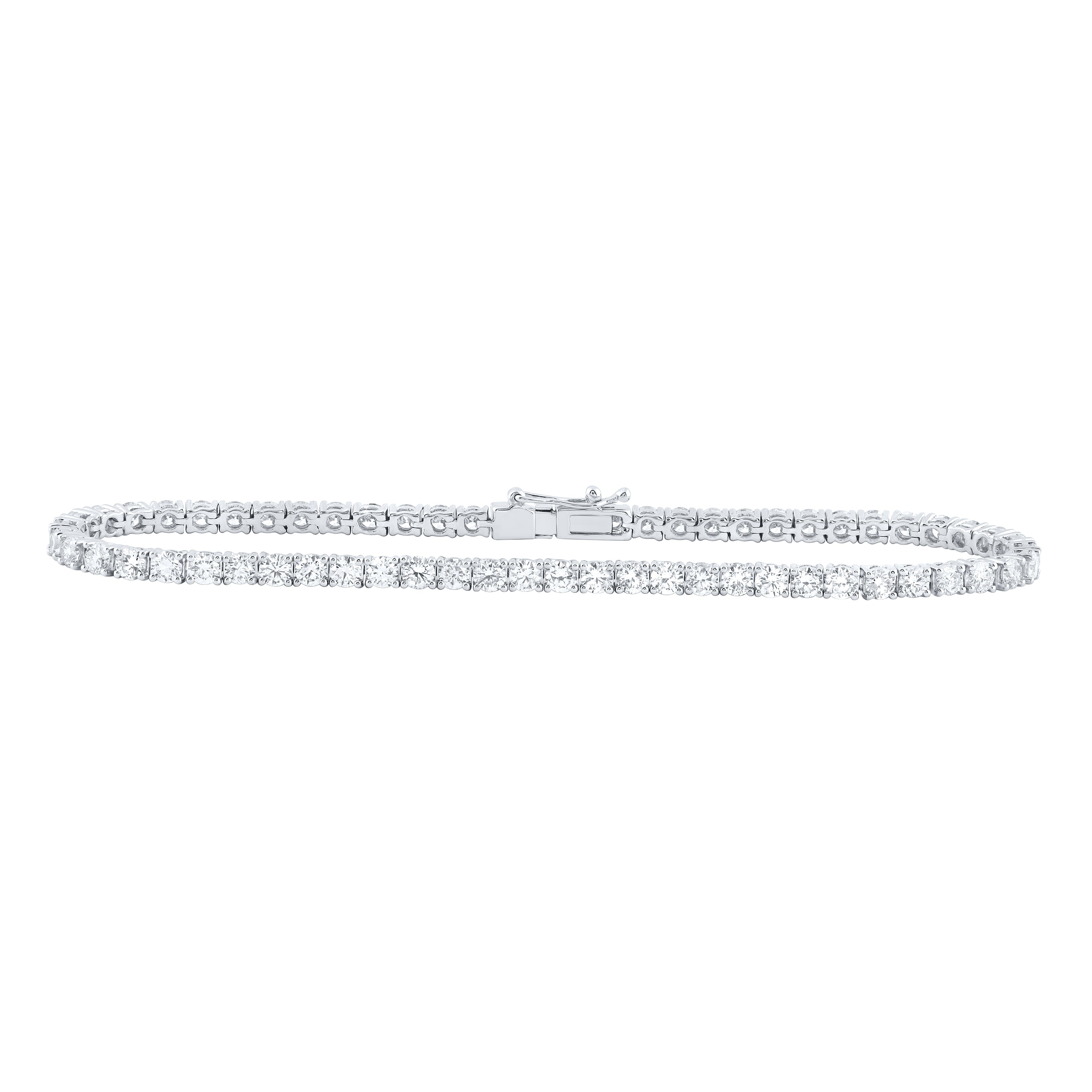 14kt White Gold Womens Round Diamond Tennis Bracelet 6 Cttw
