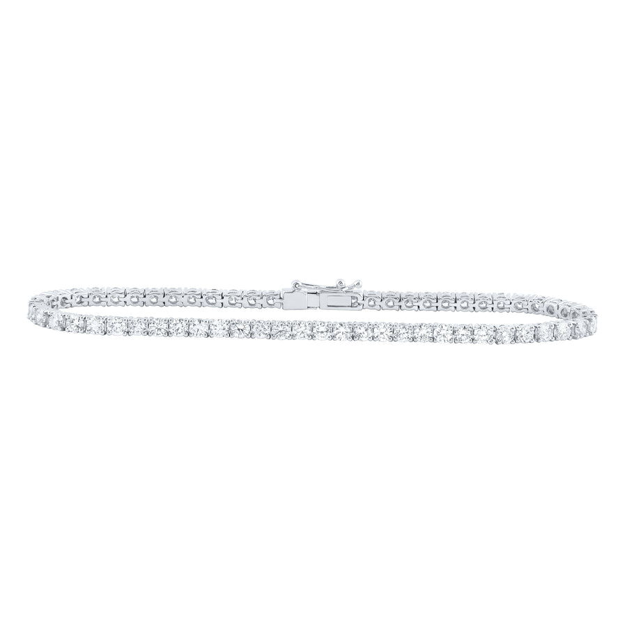 14kt White Gold Womens Round Diamond Tennis Bracelet 6 Cttw