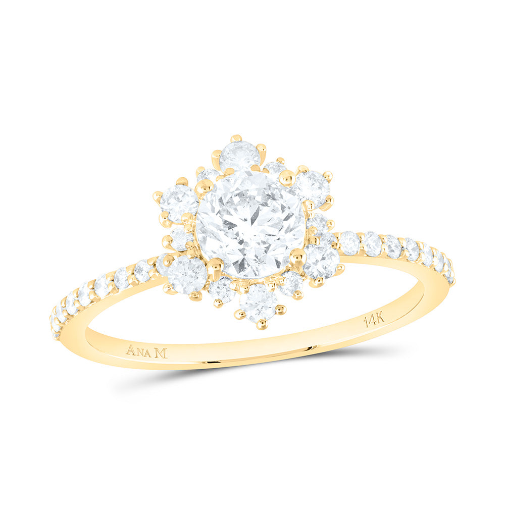 14kt Yellow Gold Round Diamond Solitaire Bridal Wedding Engagement Ring 1 Cttw