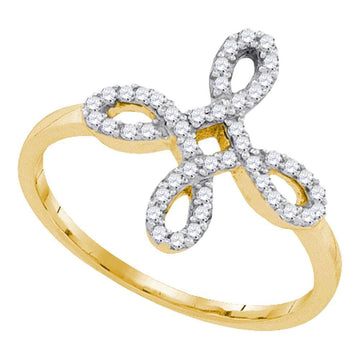 10kt Yellow Gold Womens Round Diamond Fashion Ring 1/6 Cttw