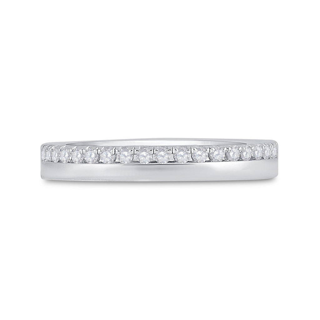 14kt White Gold Womens Round Diamond Wedding Band Ring 1/5 Cttw