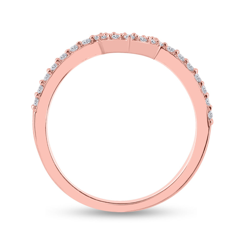 14kt Rose Gold Round Diamond Bridal Wedding Ring Band Set 1 Cttw