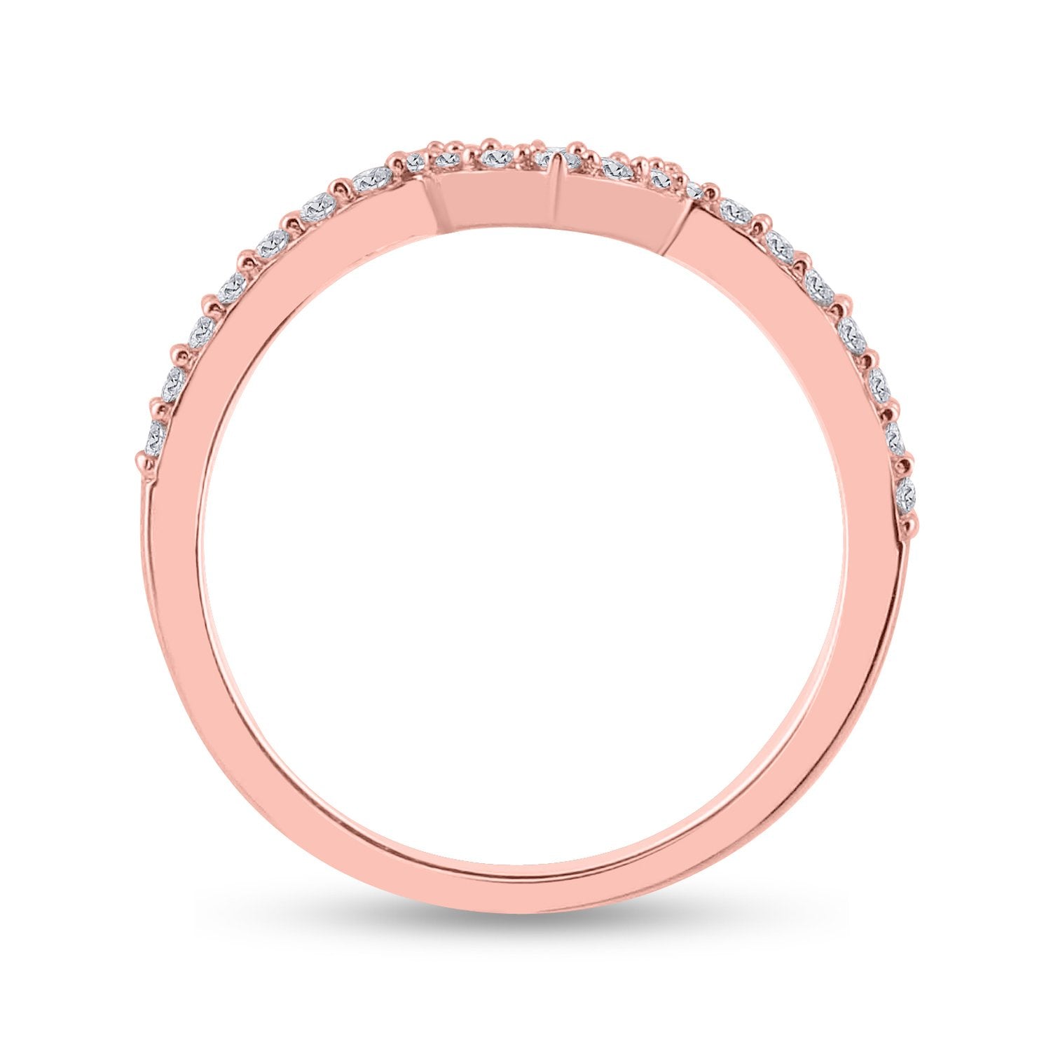14kt Rose Gold Round Diamond Bridal Wedding Ring Band Set 1 Cttw