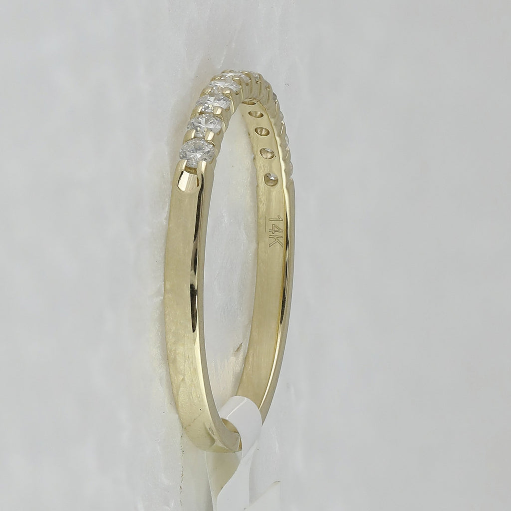 14kt Yellow Gold Womens Round Diamond Wedding Single Row Band 1/4 Cttw