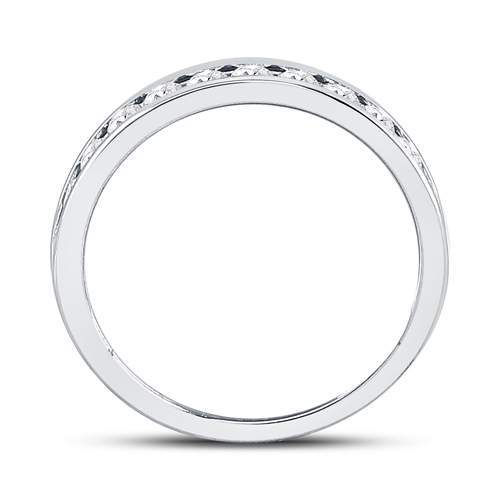 14kt White Gold Womens Round Diamond Wedding Machine Set Band 1/2 Cttw