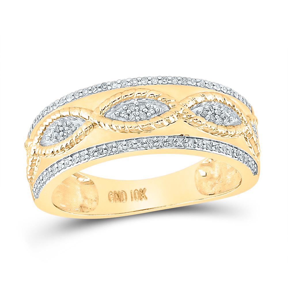 10kt Yellow Gold His Hers Round Diamond Square Matching Wedding Set 3/4 Cttw