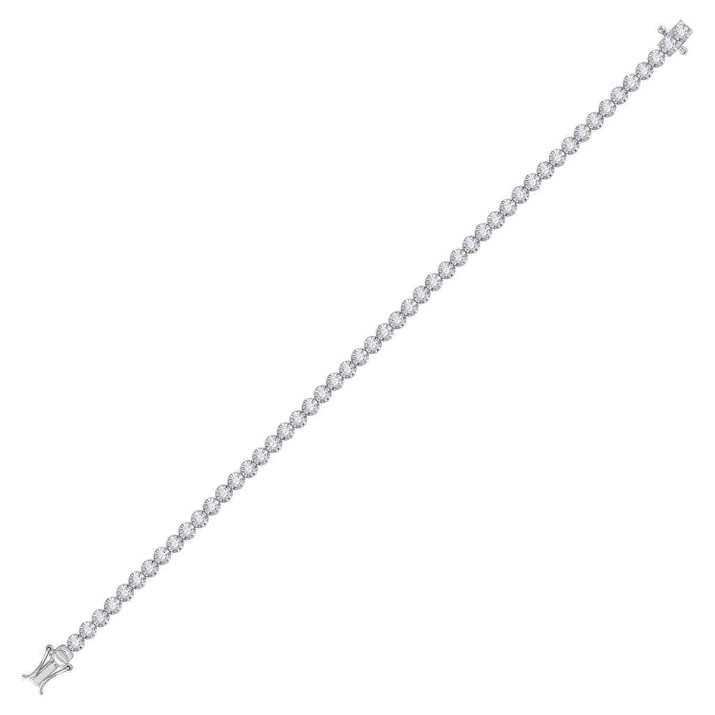 14kt White Gold Womens Round Diamond Timeless Tennis Bracelet 2 Cttw