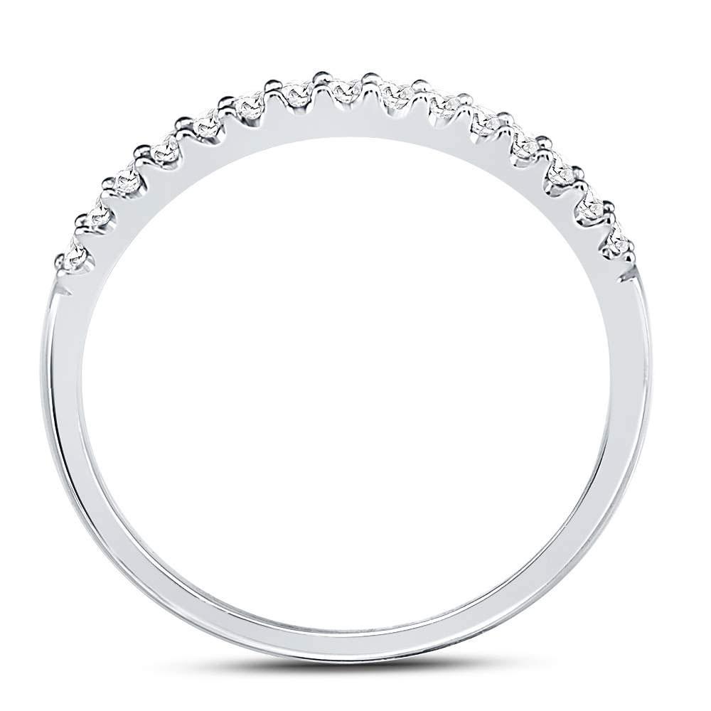 1/6CT-DIA CN FASHION LADIES BAND | Natural Diamonds | 14K White Gold | Metal Weight: ~1.3g | CINDY FASHION LADIES BAND