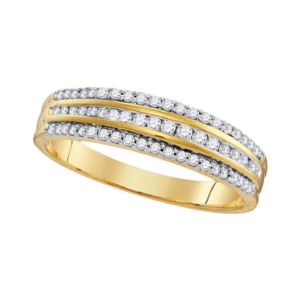 14kt Yellow Gold His Hers Round Diamond Solitaire Matching Wedding Set 1-1/4 Cttw