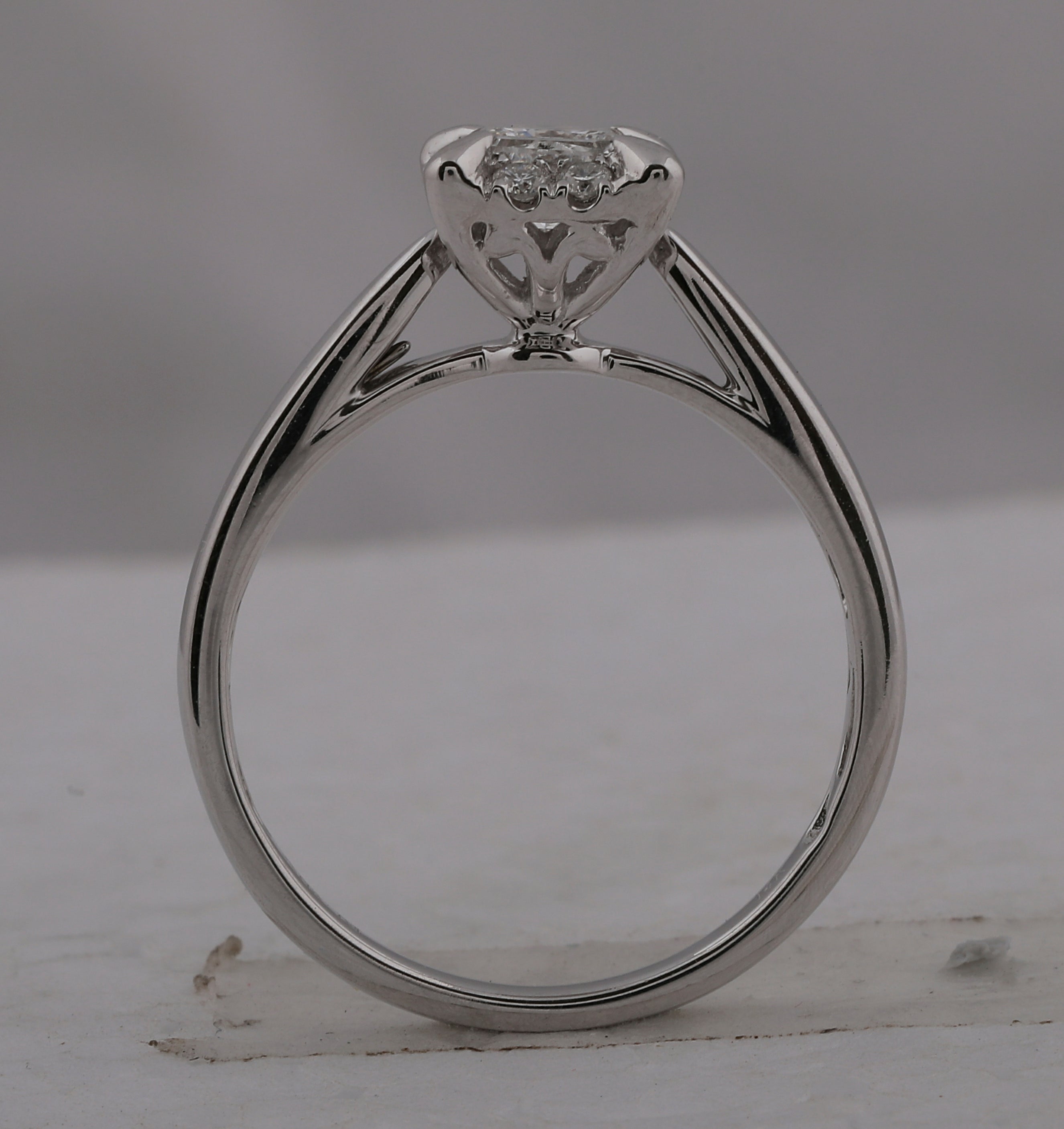 14kt White Gold Princess Diamond Solitaire Bridal Wedding Engagement Ring 1/2 Cttw