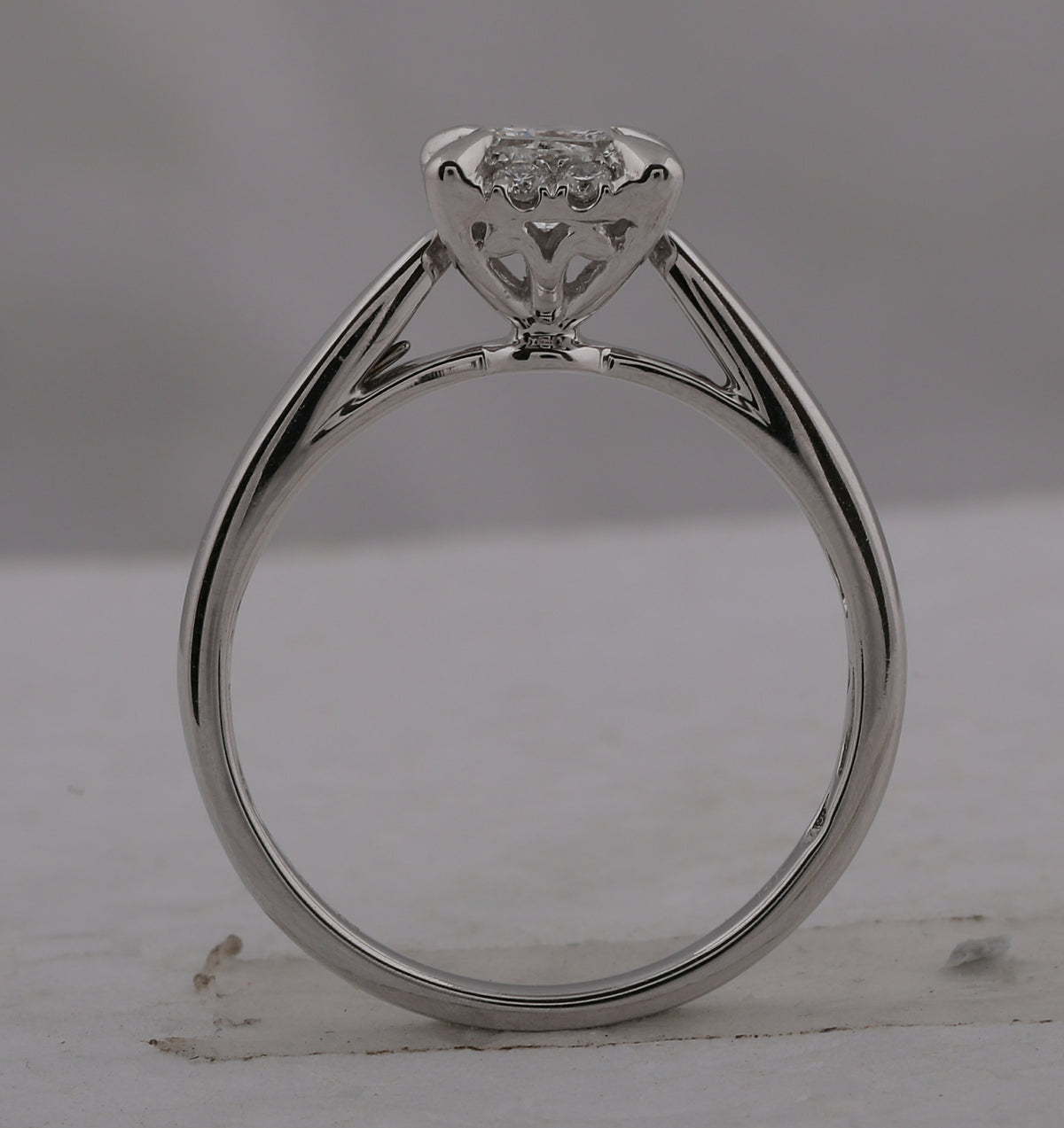 14kt White Gold Princess Diamond Solitaire Bridal Wedding Engagement Ring 1/2 Cttw
