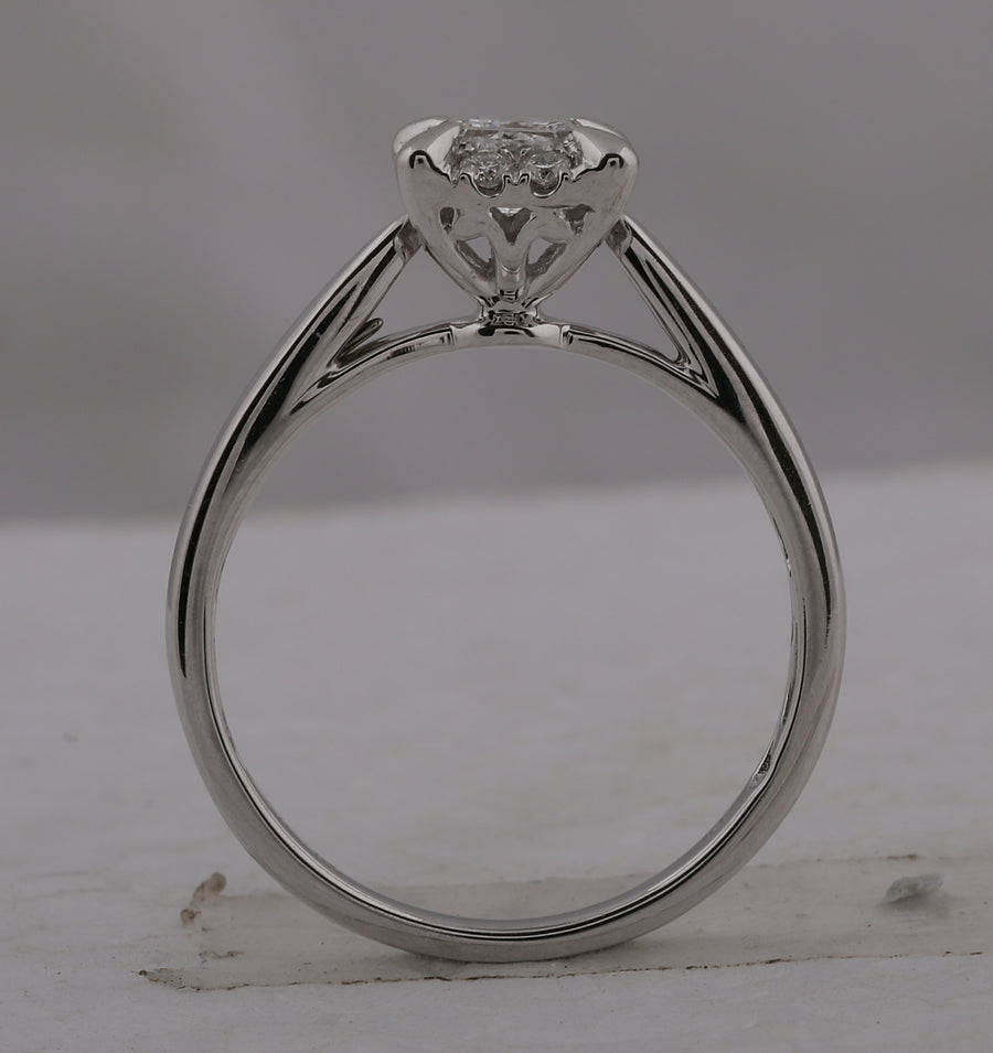 14kt White Gold Princess Diamond Solitaire Bridal Wedding Engagement Ring 1/2 Cttw