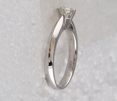 14kt White Gold Womens Round Diamond Solitaire Bridal Wedding Engagement Ring 1/2 Cttw