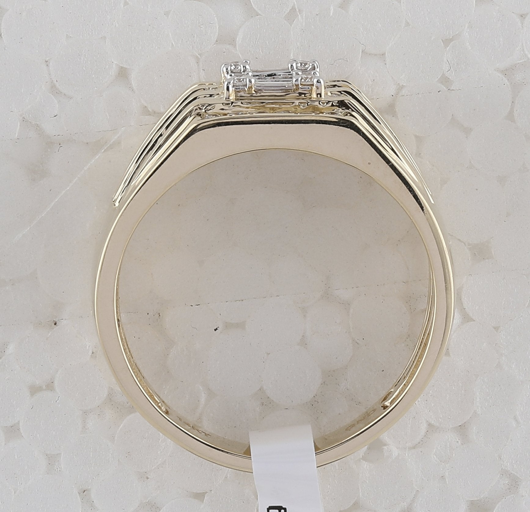 14kt Yellow Gold Mens Baguette Diamond Square Ring 3/4 Cttw