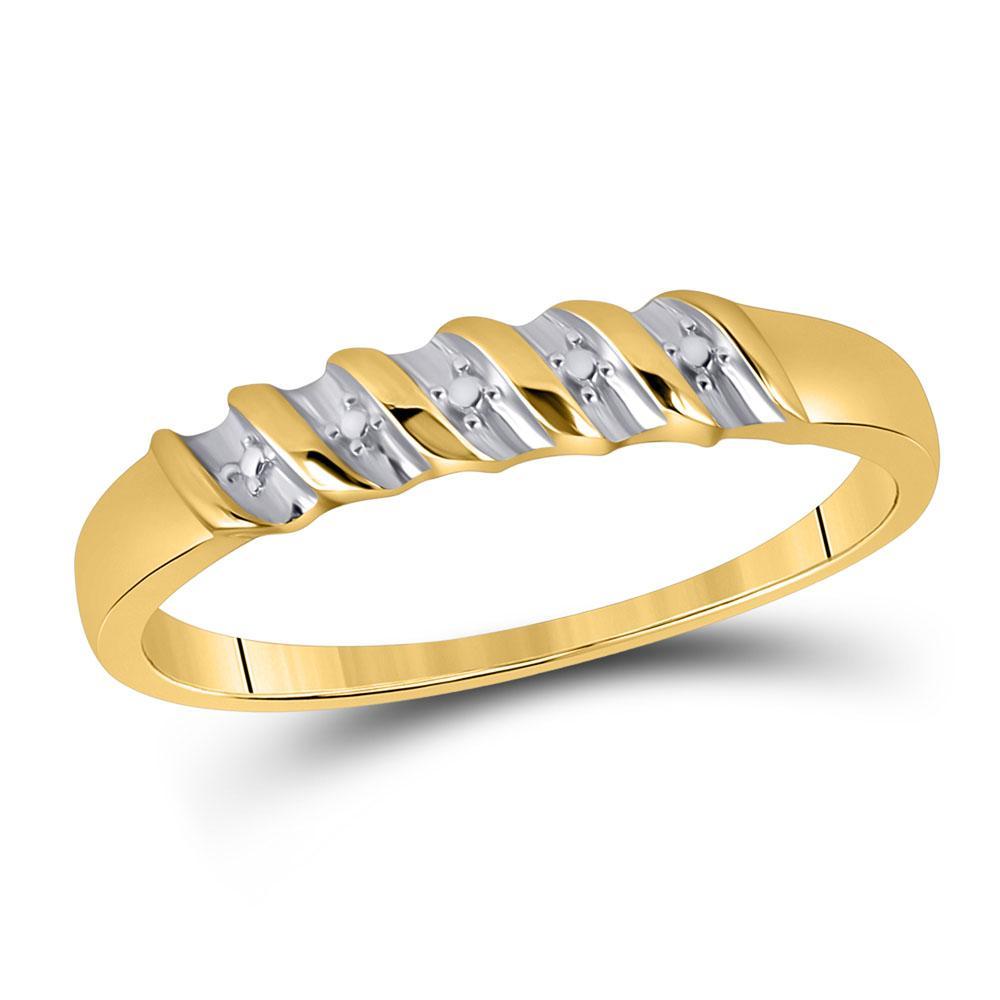 10kt Yellow Gold His Hers Round Diamond Cluster Matching Wedding Set 1/10 Cttw