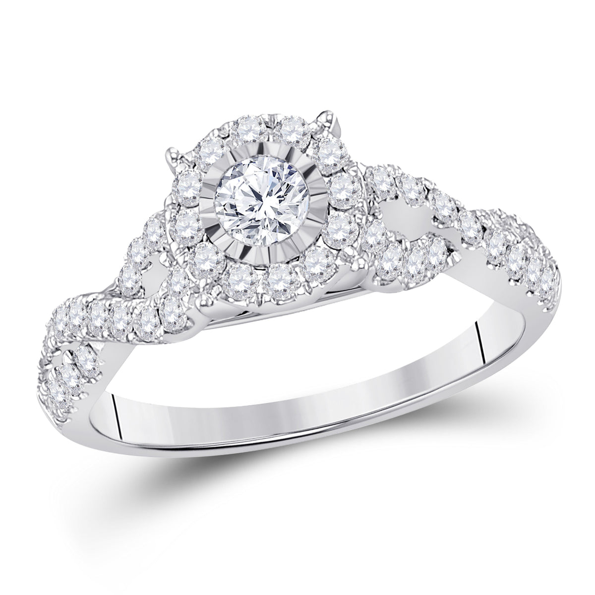 14kt White Gold Round Diamond Solitaire Bridal Wedding Engagement Ring 3/4 Cttw