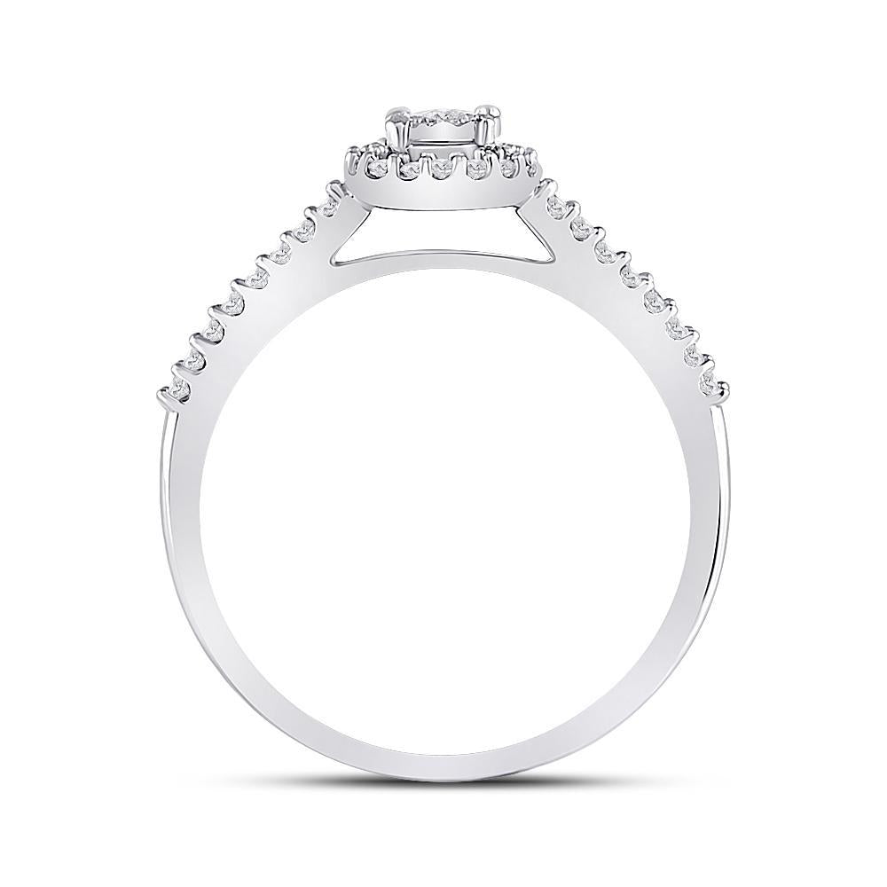 10kt White Gold Womens Round Diamond Solitaire Promise Ring 1/4 Cttw