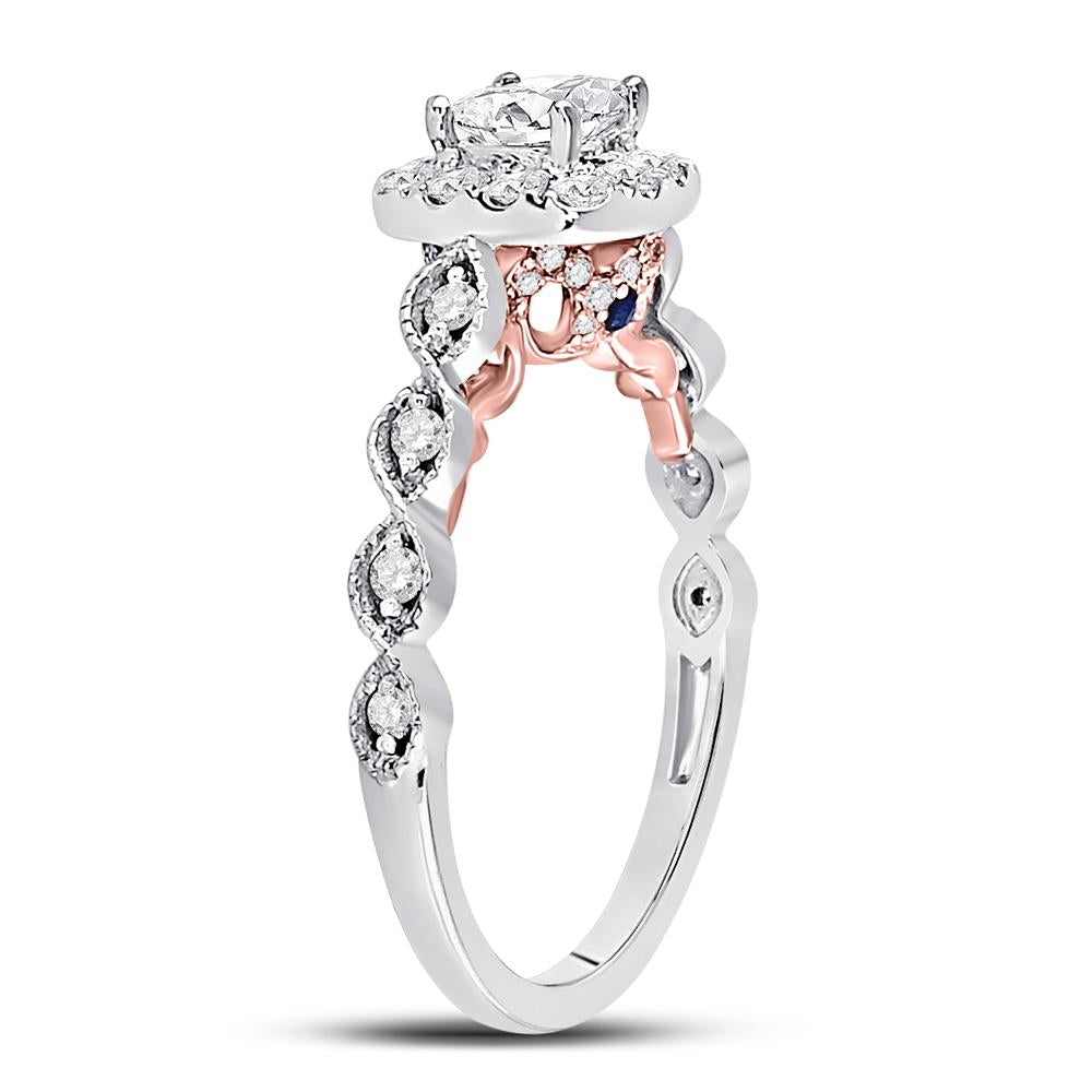 14kt Two-tone Gold Princess Diamond Solitaire Bridal Wedding Engagement Ring 3/4 Cttw