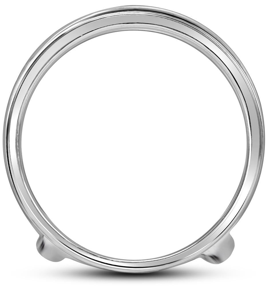 14kt White Gold Womens Round Diamond Ring Guard Wrap Solitaire Enhancer 1/4 Cttw
