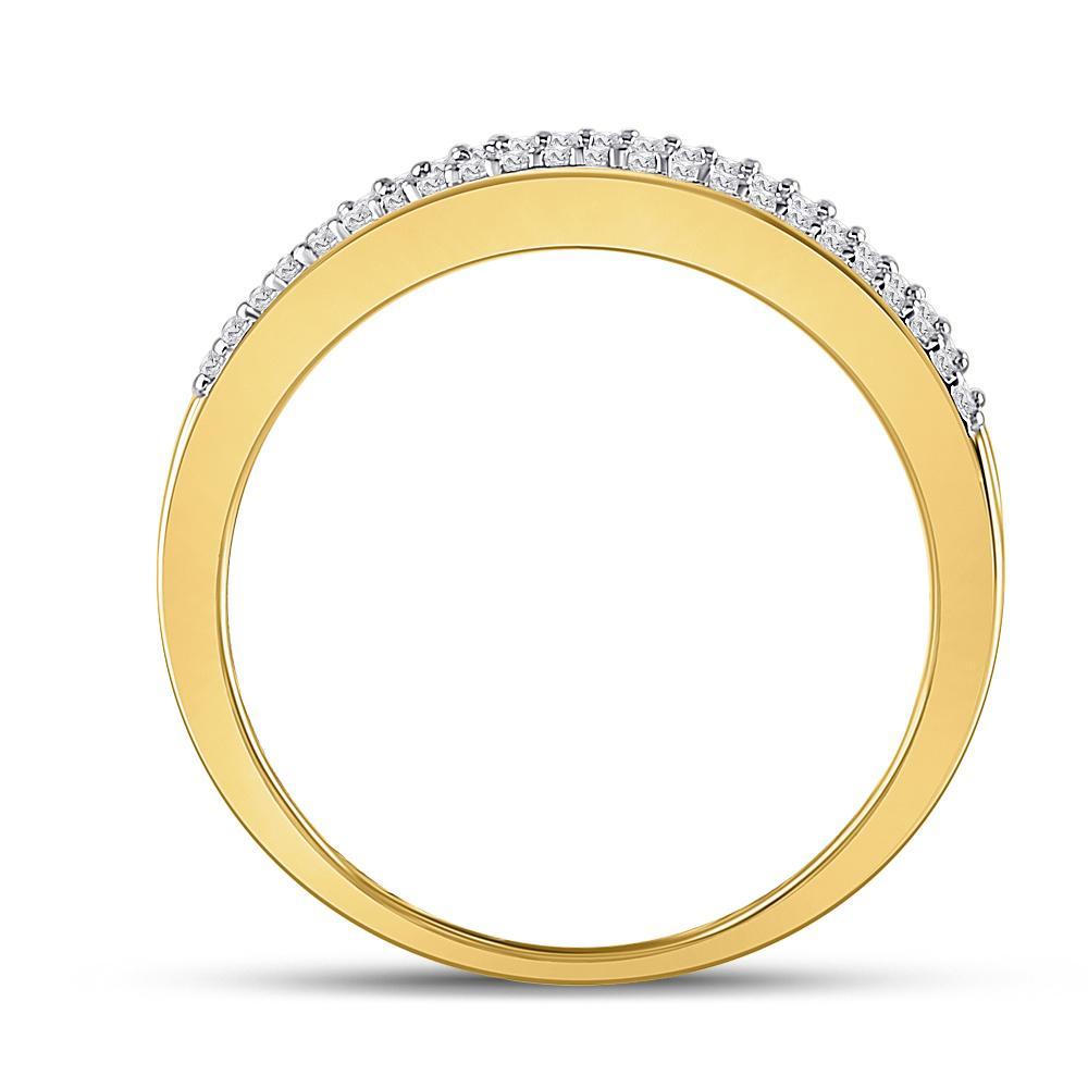 10kt Yellow Gold Womens Round Diamond Band Ring 1/4 Cttw