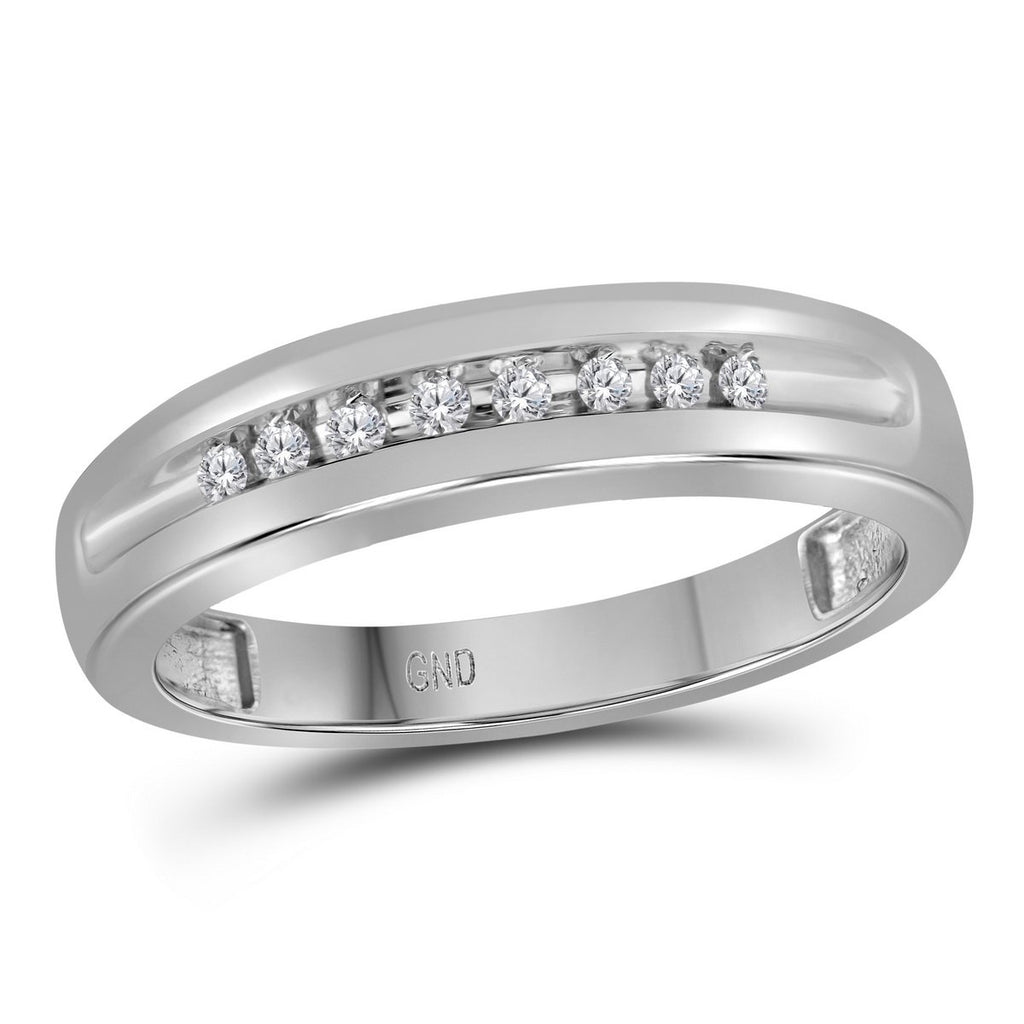 10kt White Gold His Hers Round Diamond Cluster Matching Wedding Set 5/8 Cttw