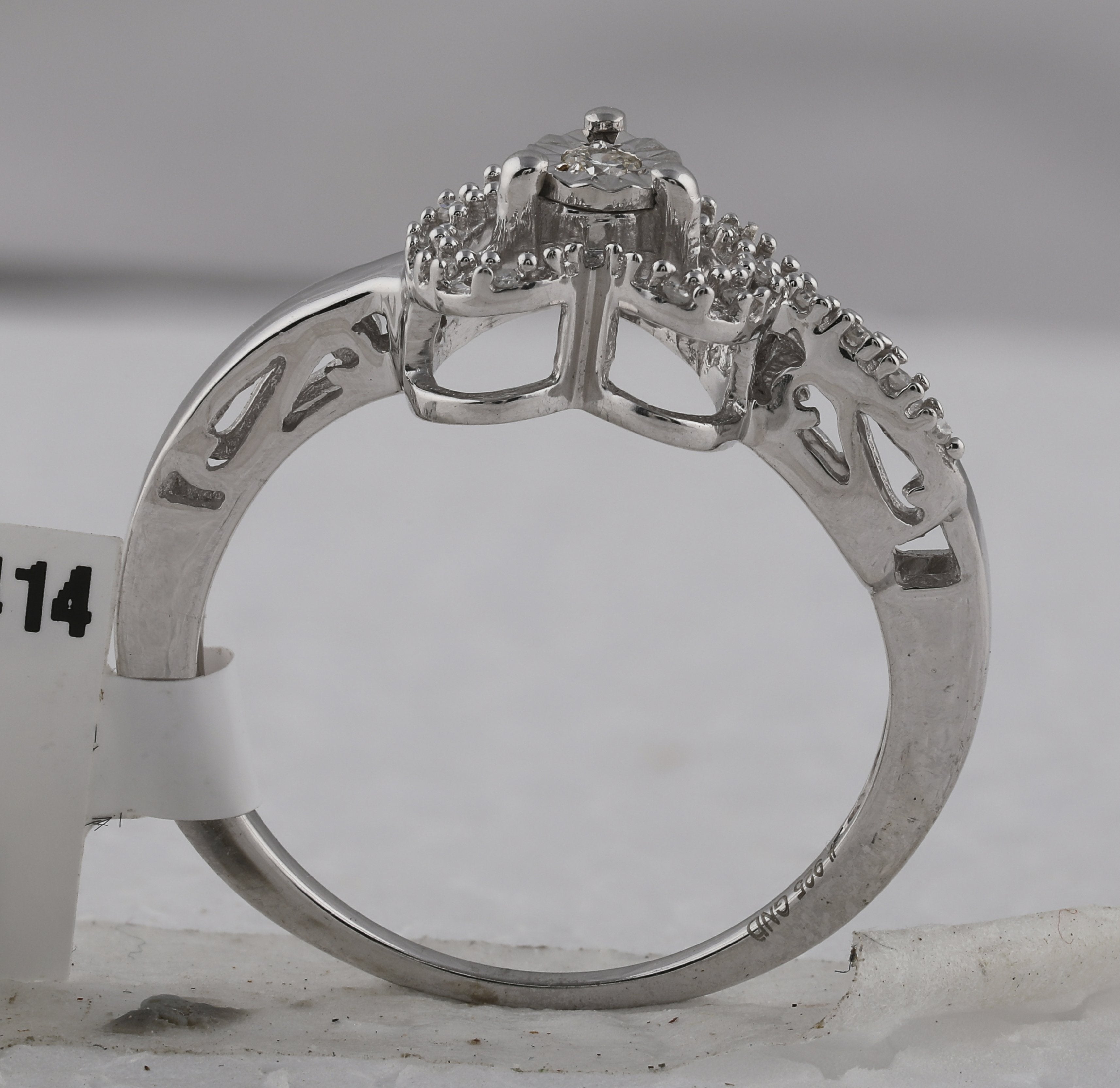 Sterling Silver Womens Round Diamond Heart Ring 1/10 Cttw