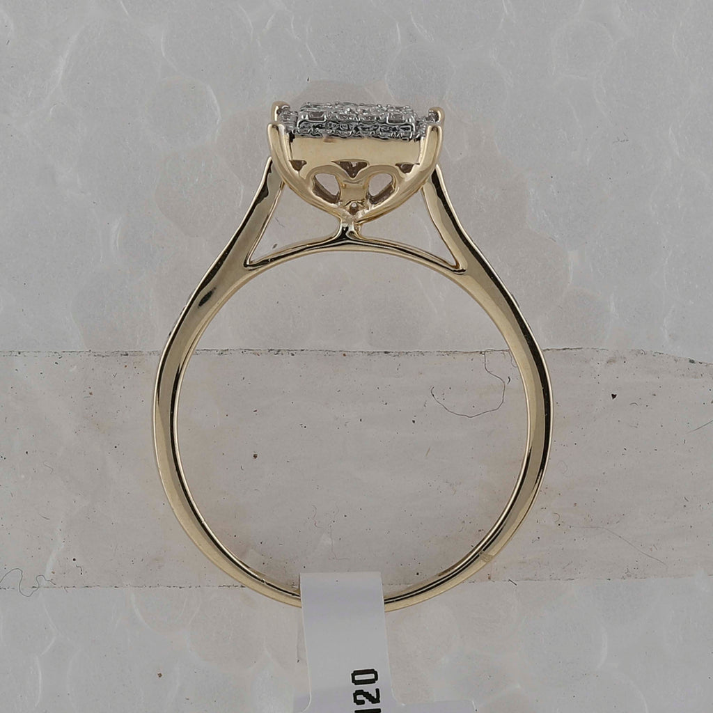 10kt Yellow Gold Womens Round Yellow Diamond Square Ring 1/3 Cttw